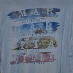Margaritaville Ocean Graphic Tee - Light Blue, 2XL